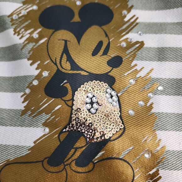 NWOT Disney Mickey Mouse Embellished Bucket Bag Rope Handle Open Top - Picture 2 of 7